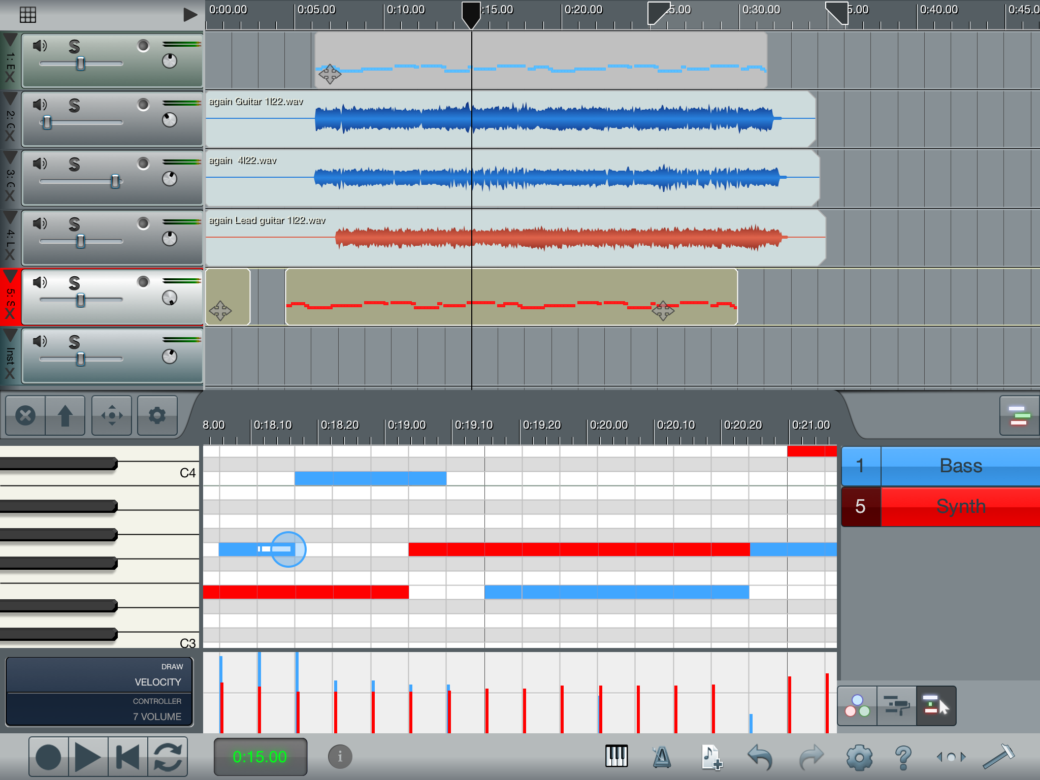 iOS midi recording screeshot 